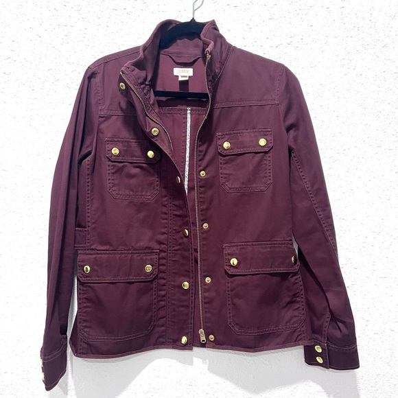 J. Crew burgundy Utility Jacket S - Picture 3 of 9